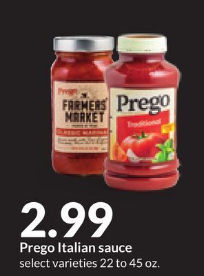 Hy-Vee Prego italian sauce offer