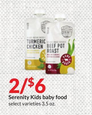 Hy-Vee Serenity kids baby food offer