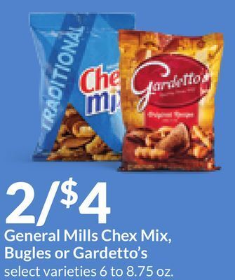 Hy-Vee General mills chex mix, bugles or gardetto's offer
