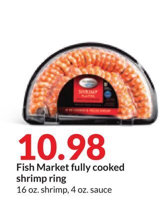 Hy-Vee Fish market fully cooked shrimp ring offer