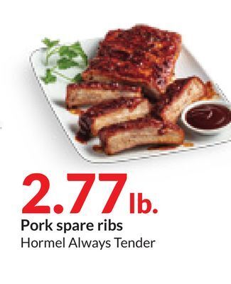 Hy-Vee Pork spare ribs offer