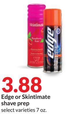 Hy-Vee Edge or skintimate shave prep offer