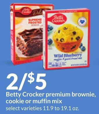 Hy-Vee Betty crocker premium brownie, cookie or muffin mix offer