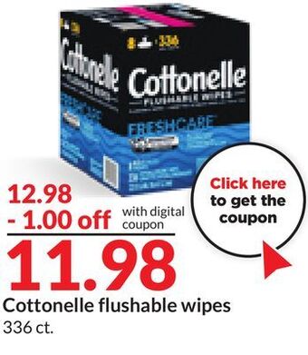 Hy-Vee Cottonelle flushable wipes offer