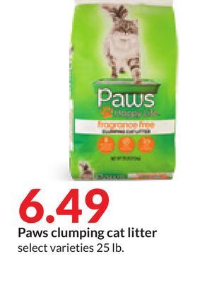 Hy-Vee Paws clumping cat litter offer