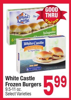 Jewel-Osco White castle frozen burgers offer