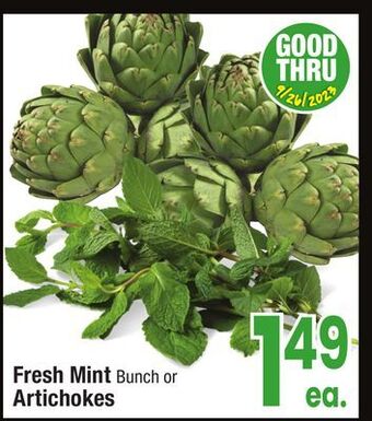 Jewel-Osco Fresh mint bunch or artichokes offer