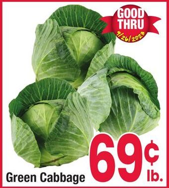 Jewel-Osco Green cabbage offer