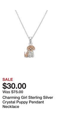 Kohl's Charming girl sterling silver crystal puppy pendant necklace offer