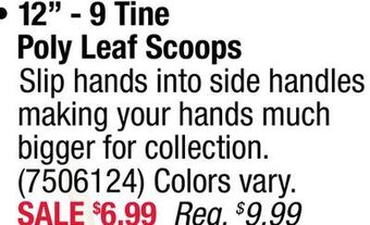 Ace Hardware 12 - 9 tine poly leaf scoops offer