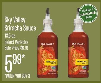 Jewel-Osco Sky valley sriracha sauce offer