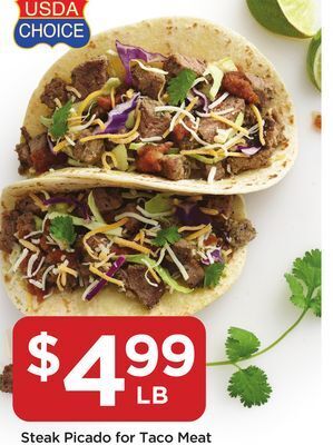 Food 4 Less Steak picado for taco meat offer