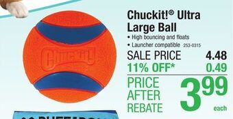 Menards Chuckit! large ultra ball dog toy - 1 pack offer