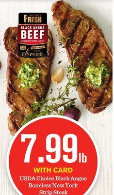 Mariano's Usda choice black angus boneless new york strip steak offer