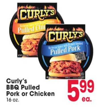Jewel-Osco Curly's bbq pulled pork or chicken offer