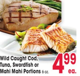 Jewel-Osco Wild caught cod, tuna, swordfish or mahi mahi portions offer