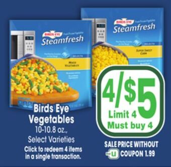 Jewel-Osco Birds eye vegetables offer