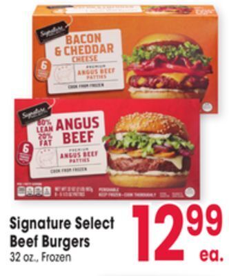 Jewel-Osco Signature select beef burgers offer