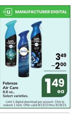 Jewel-Osco Febreze air care offer