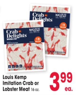 Jewel-Osco Louis kemp imitation crab or lobster meat offer