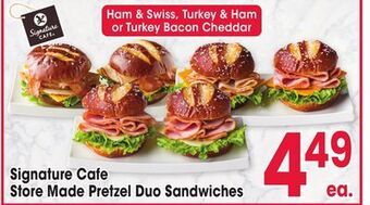 Jewel-Osco Signature cafe store made pretzel duo sandwiches offer