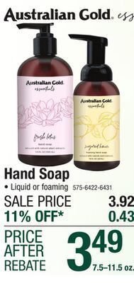 Menards Australian gold essentials lavender mint hand soap - 11.5 oz offer