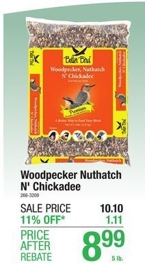 Menards Better bird better blend premium woodpecker nuthatch n' chickadee bird food seed - 5 lb offer