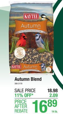 Menards Kaytee autumn blend wild bird food seed - 14 lb offer