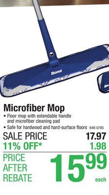 Menards Bona premium microfiber floor mop for multi-surface floors offer