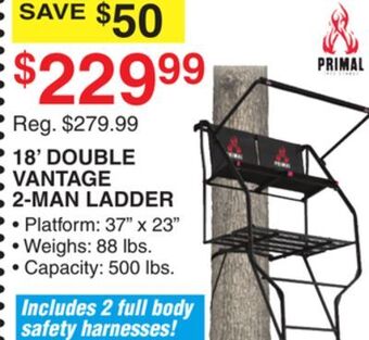 Dunham's Sports Primal 18' double vantage 2-man ladder offer
