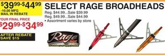 Dunham's Sports Select rage broadheads offer