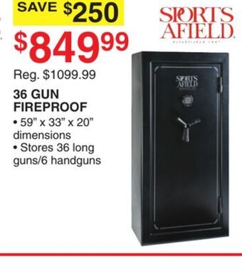 Dunham's Sports Sports afield 36 gun fireproof offer