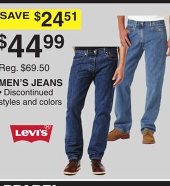Dunham's Sports Levi's men's jeans offer