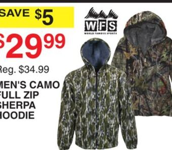 Dunham's Sports Wfs men's camo full zip sherpa hoodie offer