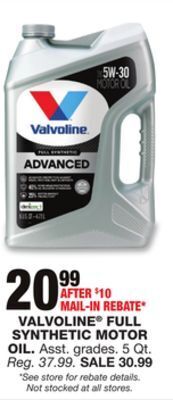 Blain's Farm & Fleet Valvoline full synthetic motor oil offer