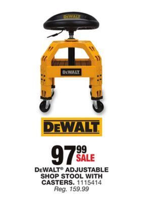 Blain's Farm & Fleet Dewalt adjustable shop stool with casters offer