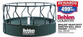 Blain's Farm & Fleet Behlen heavy-duty sheeted bull bale feeder offer