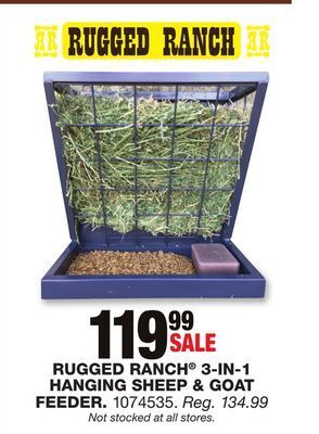 Blain's Farm & Fleet Rugged ranch 3-in-1 hanging sheep & goat feeder offer