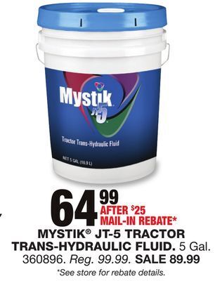 Blain's Farm & Fleet Mystik jt-5 tractor trans-hydraulic fluid offer