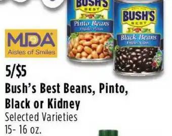 Market Street Bush's Best Beans, Pinto, Black Or Kidney offer