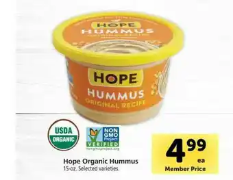 Vons Hope Organic Hummus offer