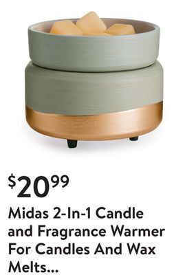 Walmart Midas 2-in-1 candle and fragrance warmer for candles and wax melts from candle warmers etc offer