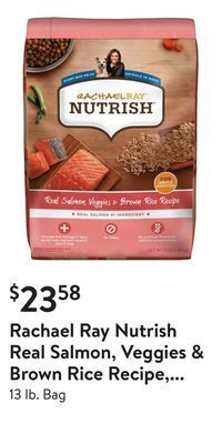 Walmart Rachael ray nutrish real salmon, veggies & brown rice recipe, premium dry dog food offer