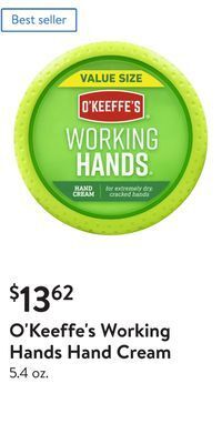 Walmart O'keeffe's working hands hand cream offer
