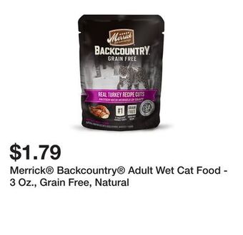 Petsmart Merrick backcountry adult wet cat food - 3 oz., grain free, natural offer