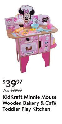 Walmart Kidkraft minnie mouse wooden bakery & café toddler play kitchen offer