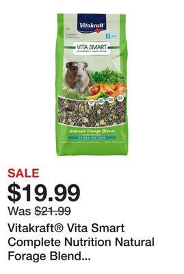 Petsmart Vitakraft vita smart complete nutrition natural forage blend guinea pig food offer