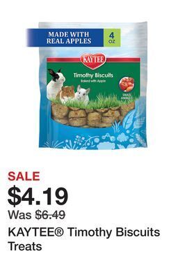 Petsmart Kaytee timothy biscuits treats offer