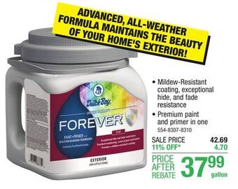 Menards Dutch boy forever exterior flat cruisin' blue paint+ primer - 1 gal offer