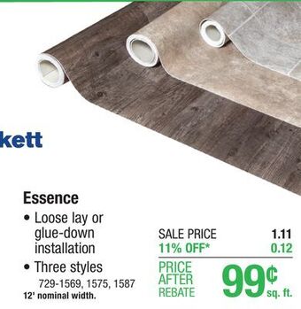 Menards Tarkett essence fumed sheet vinyl 12 ft. wide offer